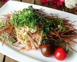 揚げ素麺の梅風味あんかけ作り方4写真