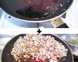 黒酢黒胡麻黒胡椒☆黒いレタス炒飯！作り方4写真