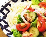 暑い日に冷たいサラダうどん☆ツナ缶で美味作り方2写真