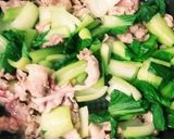 チンゲン菜と豚肉の炒め物作り方4写真