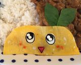 薄焼き卵で＊ふなっしーデコカレー作り方7写真