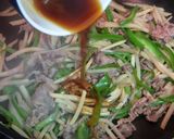 筍とピーマンどどん☆ポン酢で青椒肉絲丼作り方5写真