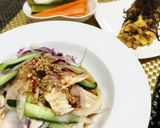 紫玉ねぎと蒸し鶏のピリ辛ゴマ酢がけ♡作り方3写真