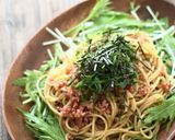 カリっとベーコン☆シャキっと水菜のパスタ作り方13写真