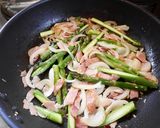 簡単！アスパラとベーコンのめんつゆパスタ作り方6写真