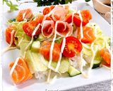 ❀山葵だれ☆生ハム＆サーモンのサラダ丼❀作り方8写真