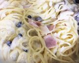 お一人さまランチ！しめじのクリームパスタ作り方7写真