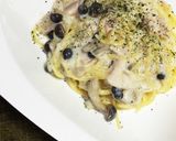 お一人さまランチ！しめじのクリームパスタ作り方8写真