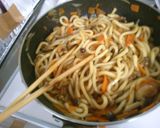 ランチに簡単！　バター醤油の焼きうどん♪作り方8写真