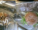 両面焼きグリルでハンバーグのホイル焼き作り方1写真