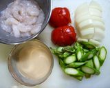 高血圧に！アスパラエビの3種ソース炒め作り方1写真