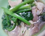 豚ほうれん草のおふくろパスタ作り方1写真