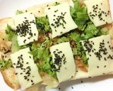 塩セロリの胡麻おかかチーズトースト作り方3写真