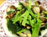 簡単！青菜とあさりのにんにく炒め作り方6写真