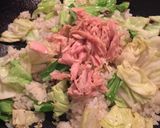 シーチキンとキャベツのペペロンチャーハン作り方4写真