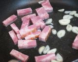 空まめとアサリとベーコンのパスタ作り方2写真