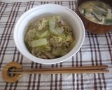 白菜と豚肉のトロトロ丼　カレー風味作り方6写真