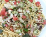 しそ香る♪カリカリベーコンと野菜のパスタ作り方8写真