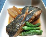 子持ちカレイ煮付け：あめ色大根添え作り方10写真