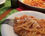 カリッと焼いたパンチェッタでトマトパスタ作り方14写真