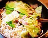 キャベツベーコンのめんつゆバターうどん作り方6写真