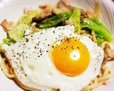 キャベツベーコンのめんつゆバターうどん作り方8写真