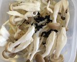 もやしとしめじのたぬき和え作り方1写真