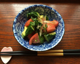 アボカドと胡瓜のわさび和え☆大葉をのせて作り方3写真