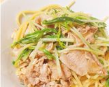 水菜と豚肉のみぞれパスタ作り方5写真