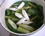 簡単！　朝食　小松菜と　長葱のお吸い物！作り方3写真