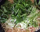 水菜とベーコンのヘルシー和風パスタ作り方6写真