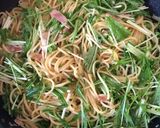 水菜とベーコンのヘルシー和風パスタ作り方7写真