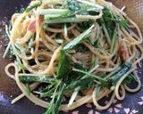 水菜とベーコンのヘルシー和風パスタ作り方8写真