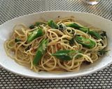カブの葉とオクラ、ジャコの和風パスタ作り方5写真