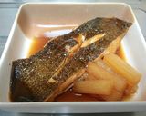 子持ちカレイ煮付け：あめ色大根添え作り方11写真