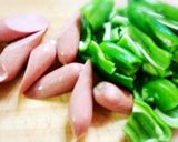 油揚げ入りウィンナーとピーマンの甘辛炒め作り方1写真
