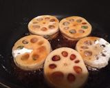 さっぱり！ハスの大葉＆鶏ひき肉はさみ焼き作り方4写真