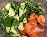 青じそ消費◎トマトときゅうりの旨だし和え作り方1写真