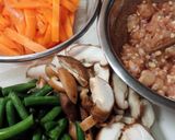 インゲンと人参の♪椎茸鶏そぼろ作り方1写真