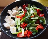めかじきと青菜、パプリカの豆豉醤炒め作り方4写真