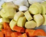 冷凍空豆と根菜の味噌汁◆作り方2写真