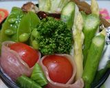 チキンのフライとサラダのバランスお弁当。作り方1写真