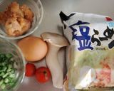 唐揚げエリンギと一緒に、塩ラーメンランチ作り方1写真