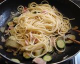 ズッキーニとナス、ベーコンの和風パスタ作り方4写真