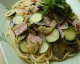 ズッキーニとナス、ベーコンの和風パスタ作り方5写真