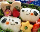 キャラ弁＊簡単♪俵おにぎりスヌーピー作り方3写真