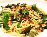 簡単♪納豆と大葉の柚子胡椒 ポン酢パスタ作り方1写真
