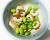 お弁当に竹輪と枝豆のごまマヨサラダ作り方1写真