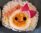 ゆで卵と鮭マヨ入り＊可愛いデコおにぎらず作り方7写真