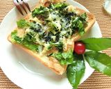 セロリの葉の梅わさび和トースト作り方5写真